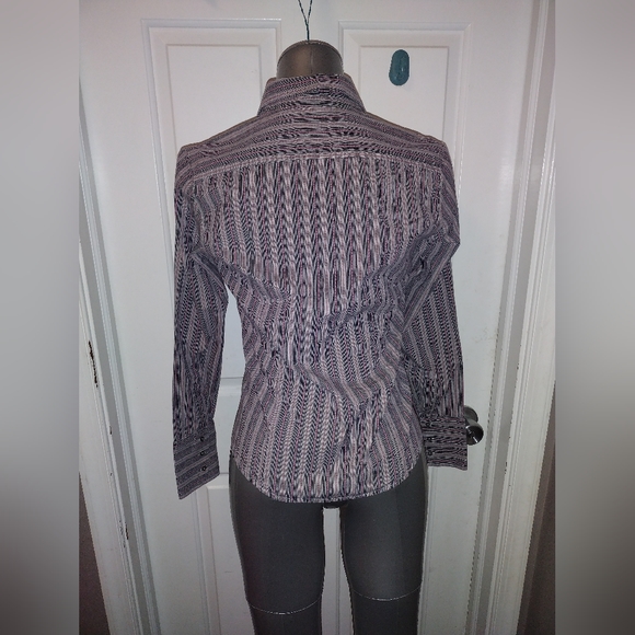 Express Pink & Grey Long Sleeve Button Up Sz 8 - Picture 6 of 6